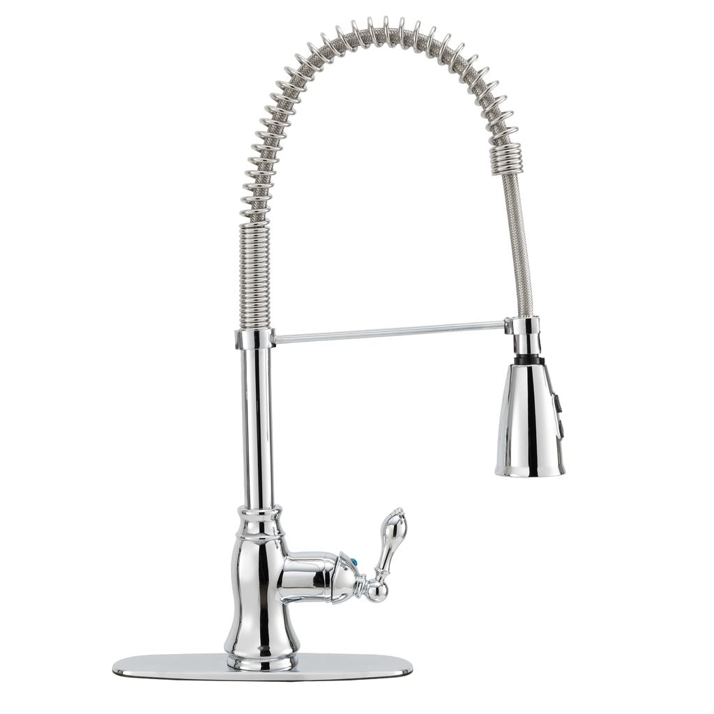 RV Kitchen Faucet Pull Down Gooseneck | Chrome with Tea-Pot Handle