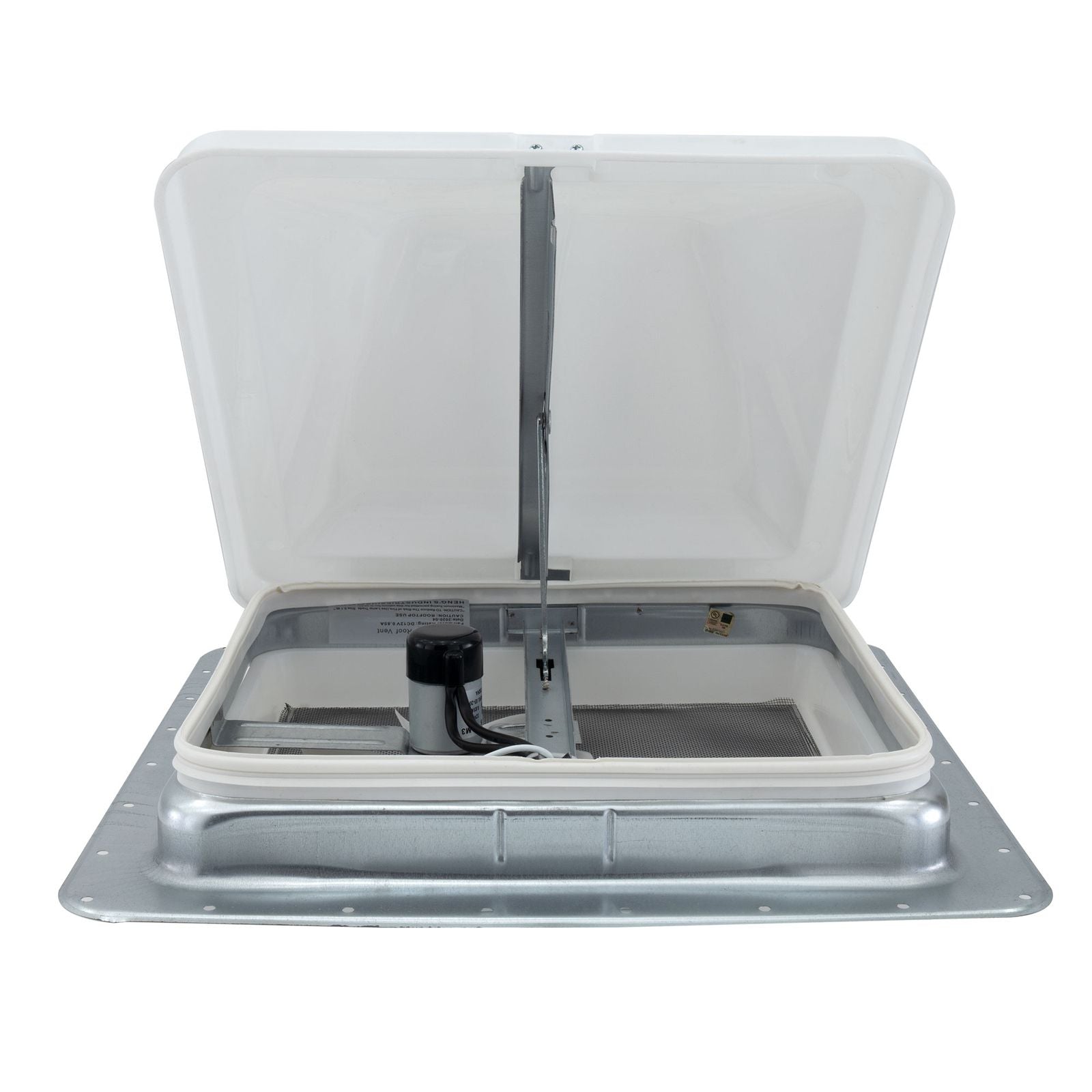 Heng's RV Roof Vent | 14" Powered 12V | White Wedge Style Lid