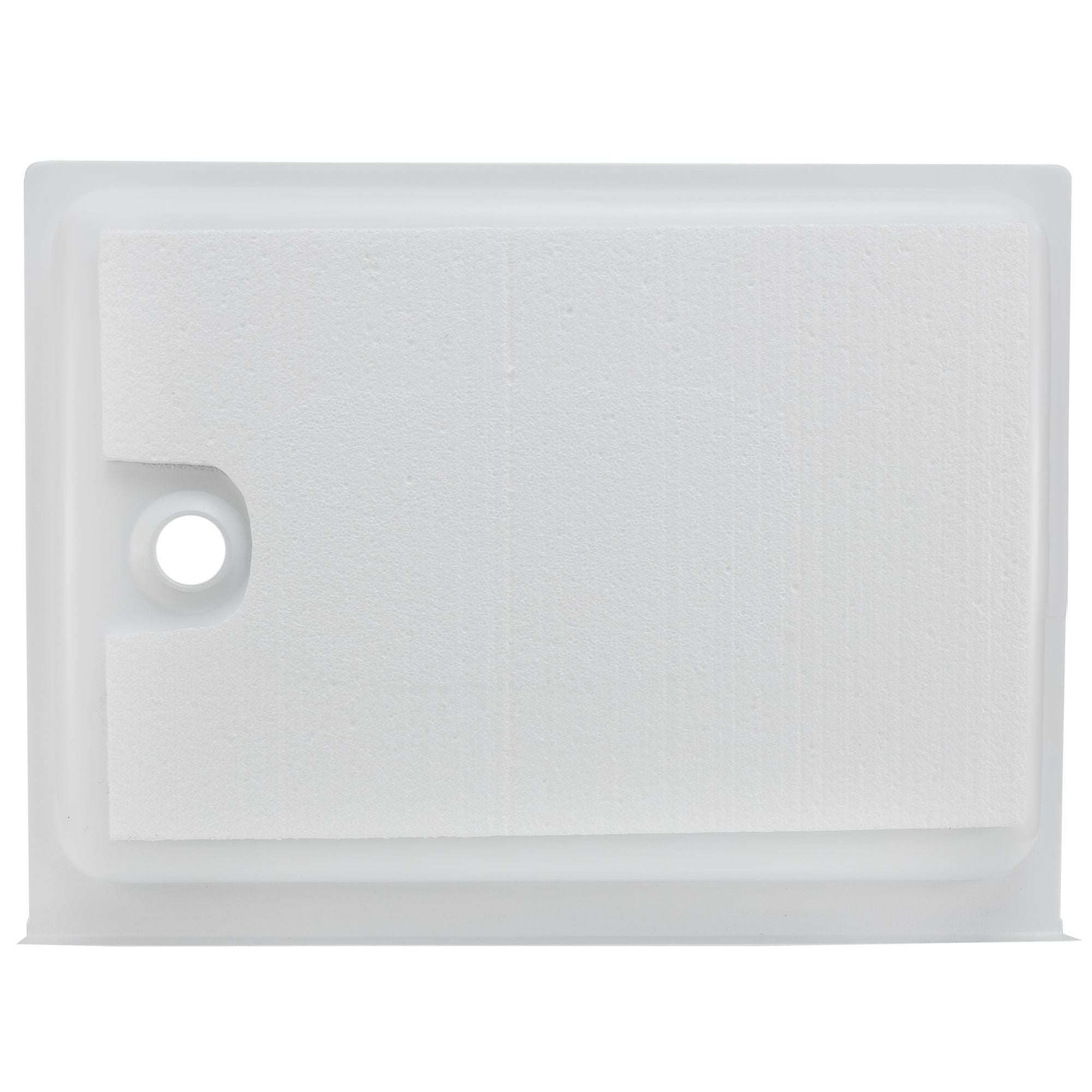 RV Shower Pan 32" x 24" x 5" Right with Drain | White