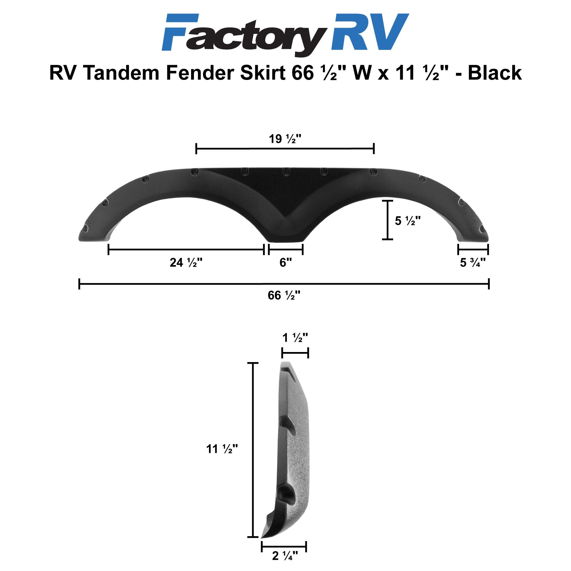 RV Tandem Fender Skirt | 66 ½" W x 11 ½" H