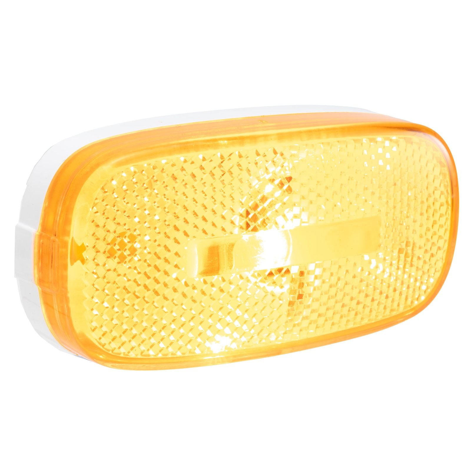 Trailer Side Marker Light | Rectangle | Amber Lens | White Base