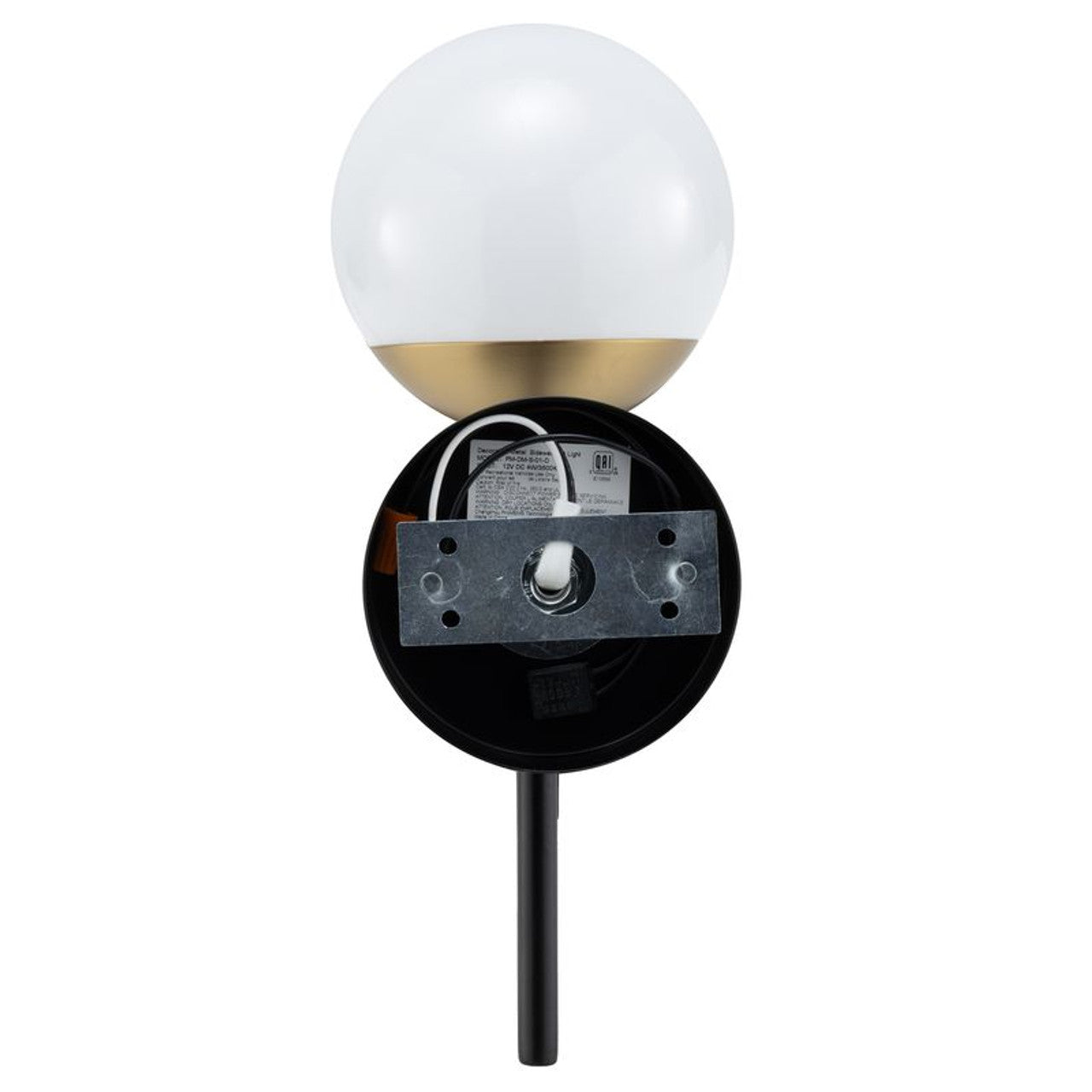 RV Sconce Wall Light | 12V LED | Interior Lighting | Matte Black and Gold Trim Finish