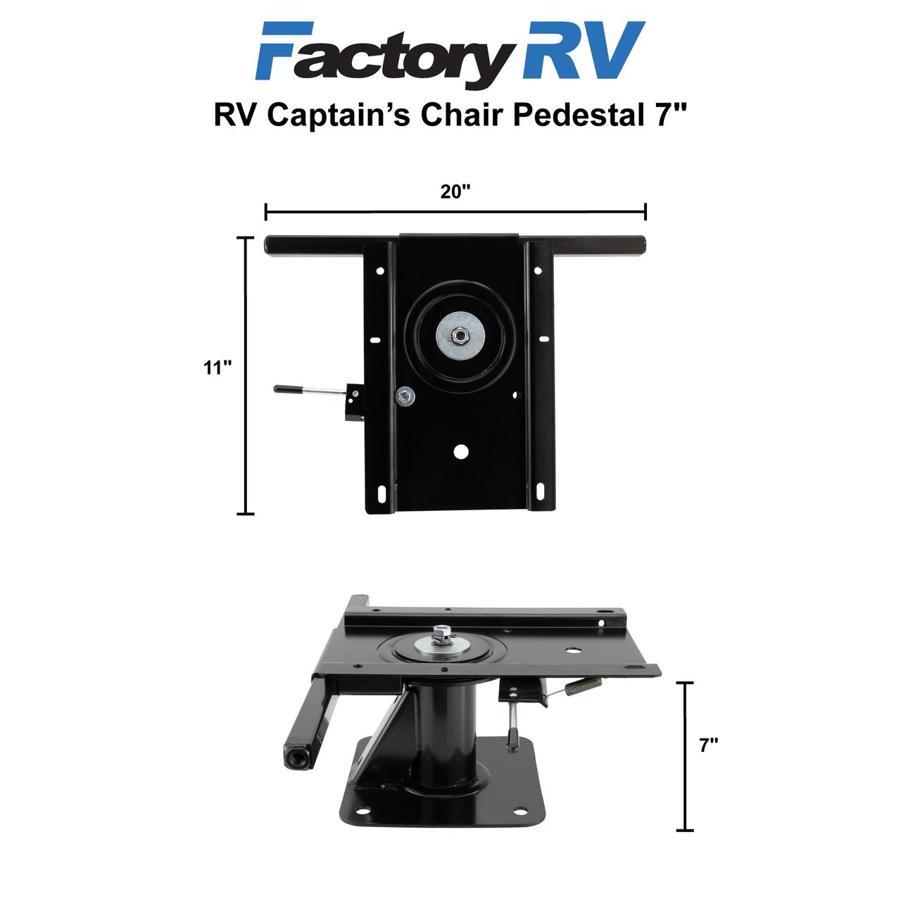 RV Captain's Chair Pedestal 7" | Swivel Seat Base