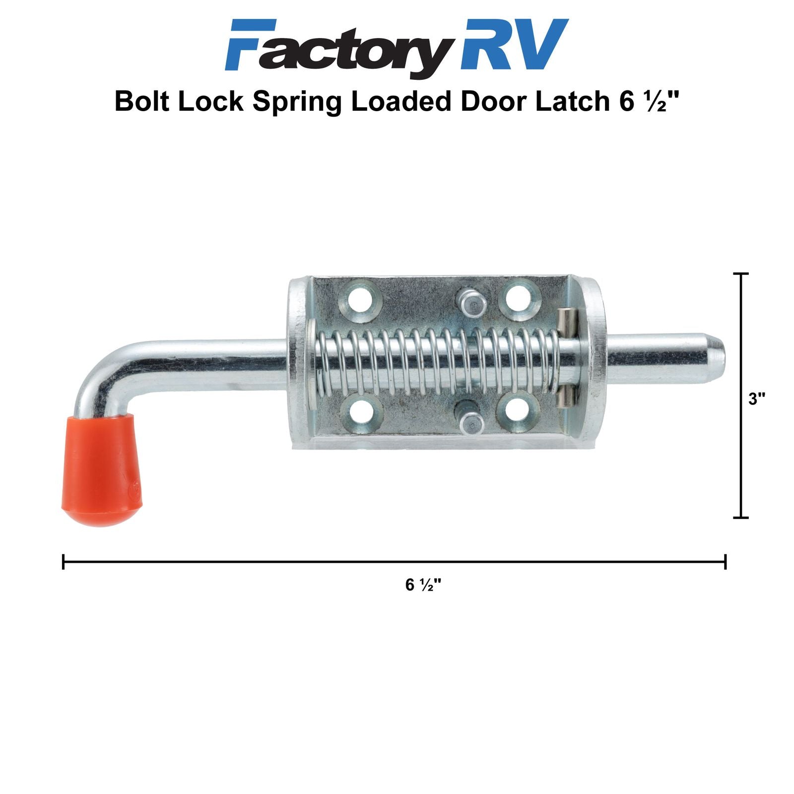 Door Bolt Lock | Spring Loaded | 6 ½"