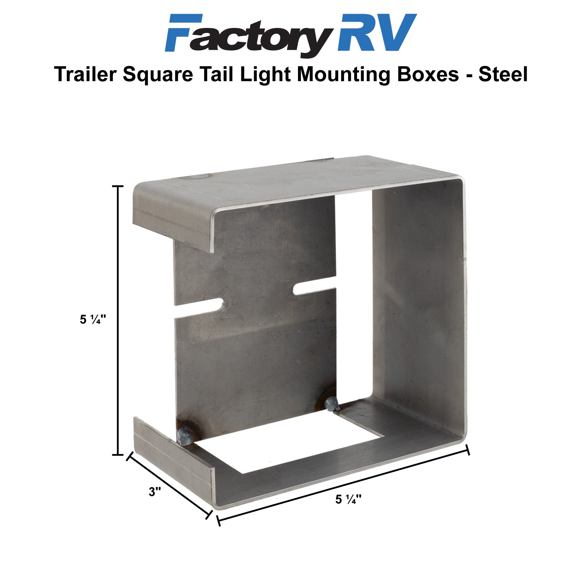Trailer Square Tail Light Mounting Boxes | Steel | Set of Two