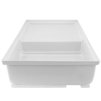 RV Toilet Mount Shower Pan Combo 35" x 21" Corner Drain | White