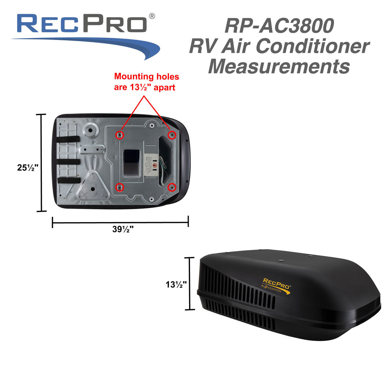 RecPro RV Quiet Air Conditioner Unit 15K with Heat Pump | Remote Control