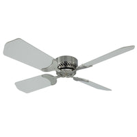 36" 12V Ceiling Fan Brushed Nickel Housing with White Blades