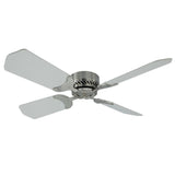36" 12V Ceiling Fan Brushed Nickel Housing with White Blades