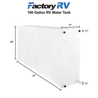 RV 100 Gallon Water Tank  11" x 81" x 26" | NSF Certified and BPA Free
