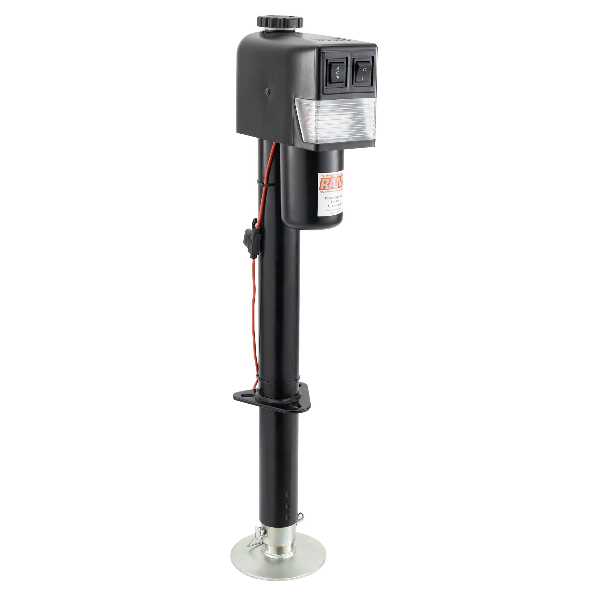 RAM Electric RV Trailer Jack with Drop Leg | 3500 lb. | Black