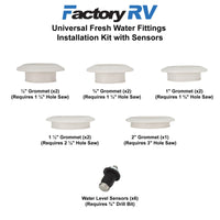 RV Universal Fresh Water Fittings Installation Kit | with Sensors