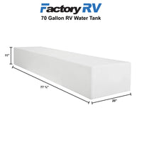 RV 70 Gallon Water Tank 77 ⅝" x 20" x 11" | Elkhart Plastics EPI 4364