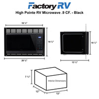 High Pointe RV Microwave 0.9 CF | Black