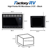 High Pointe RV Microwave 0.9 CF | Black