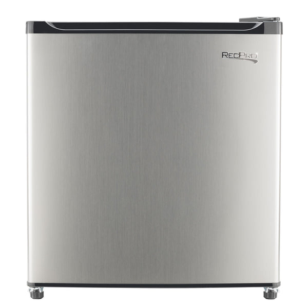 RecPro RV Refrigerator | 12 V | 1.7 Cubic Feet | Stainless Steel
