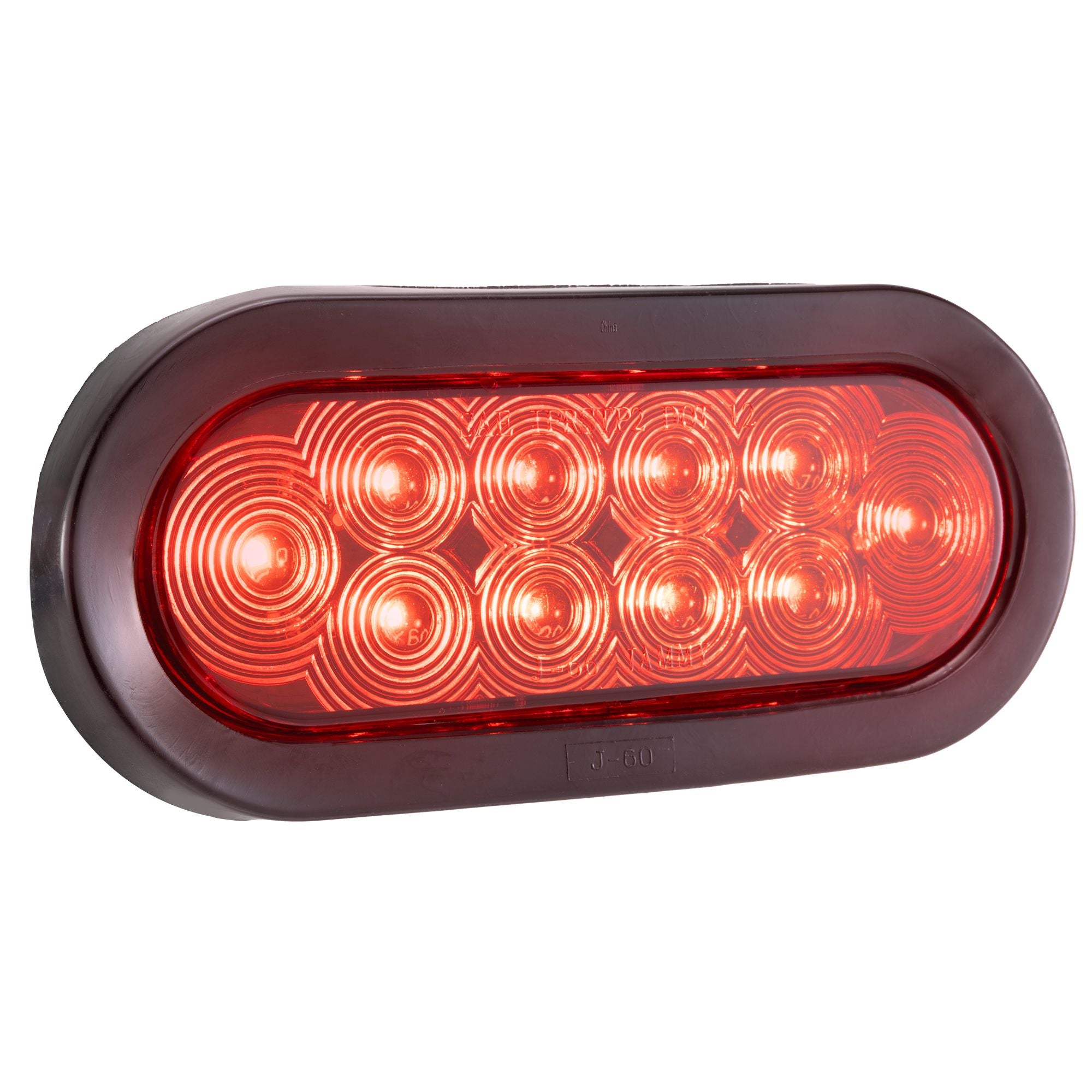 6" Red Oval LED Trailer Tail Light | Includes Grommet & Wire