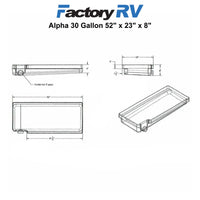 RV 30 Gallon 52" x 23" x 8" Black Water Tank | Alpha VB23528HL
