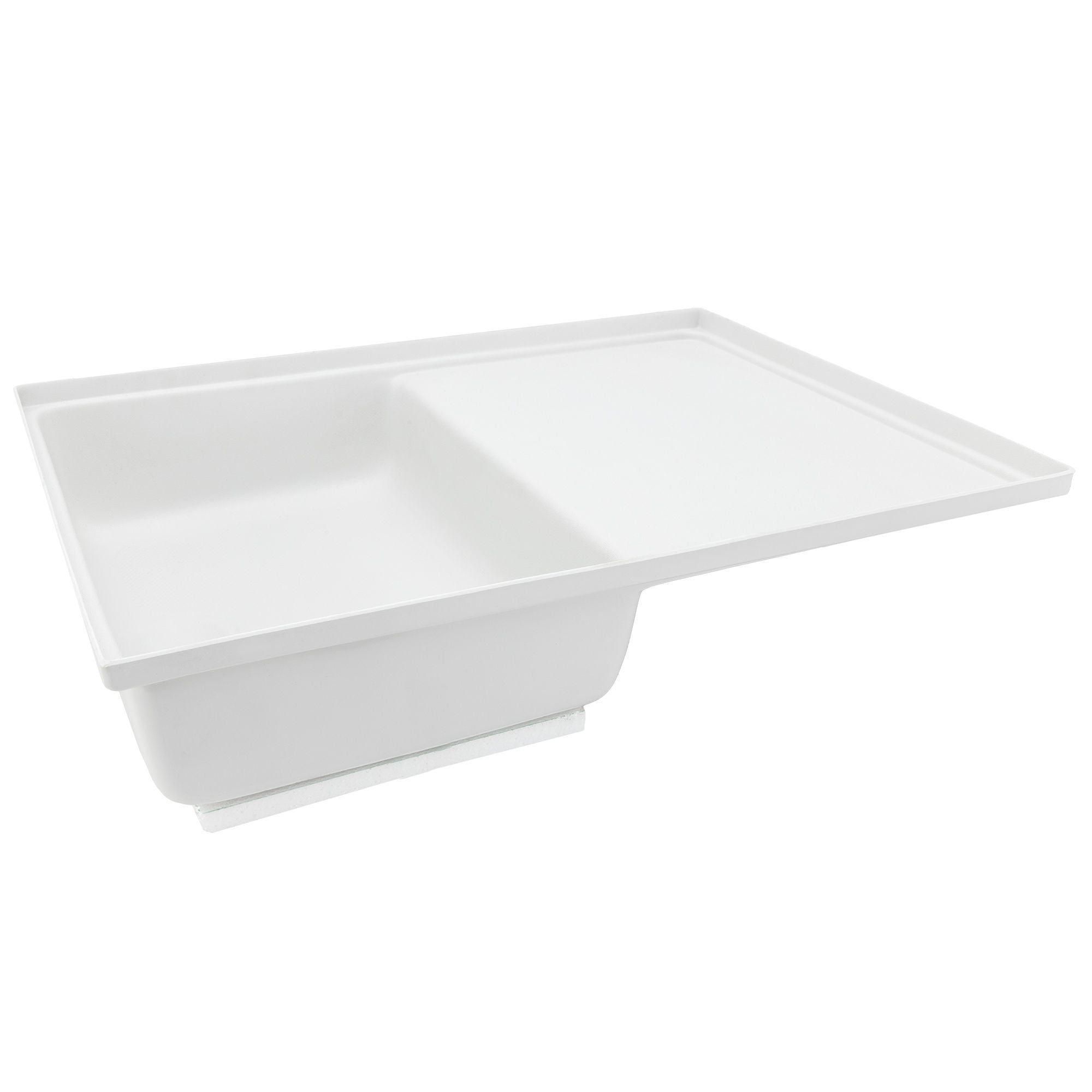 RV Shower Pan Toilet Mount Combo 38x23 | Left Drain White