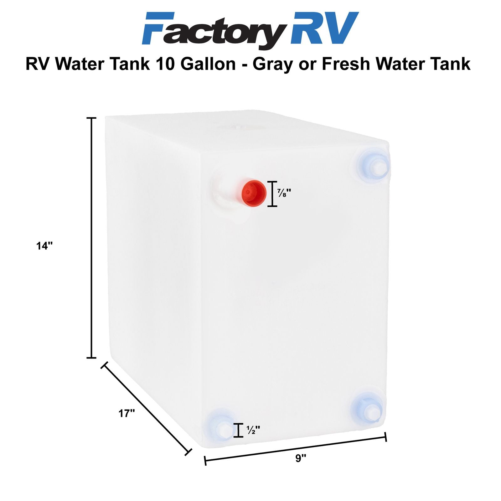 RV 10 Gallon Water Tank  | Grey or Fresh Water Tank