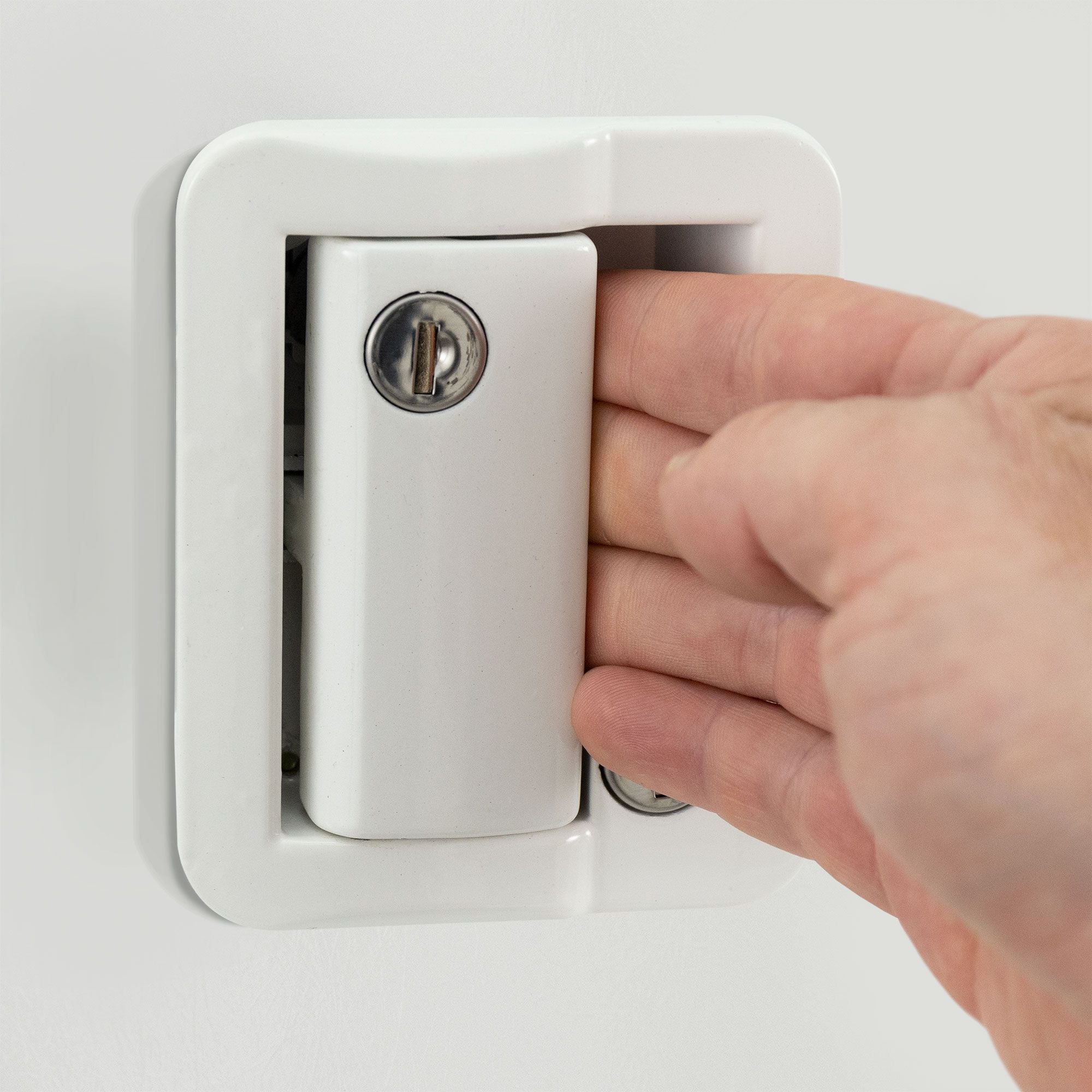 RV Door Lock | Paddle Entry with Deadbolt | White