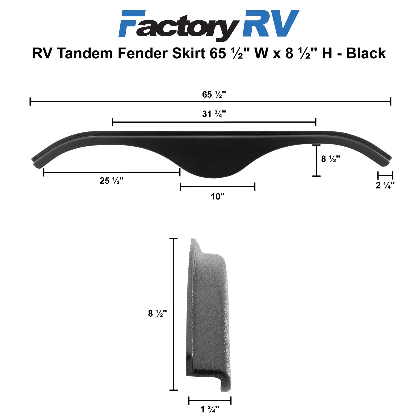 RV Tandem Fender Skirt | 65 ½" W x 8 ½" H