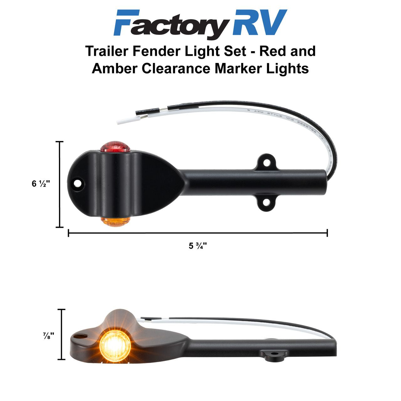 Trailer Fender Light Set | Red & Amber Marker Lights