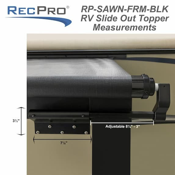 RecPro RV Slideout Awning | Black Slide Topper Assembly