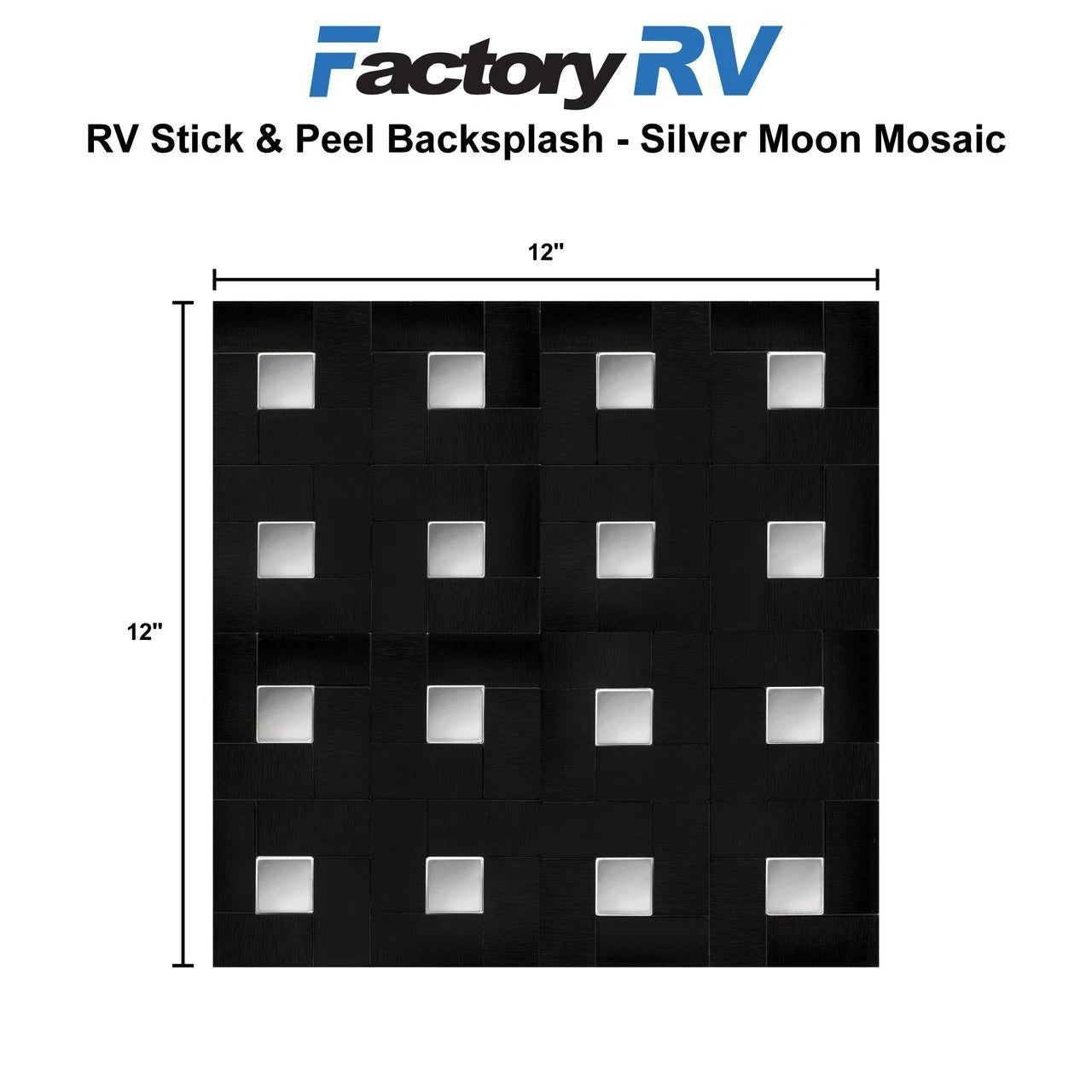 RV Peel & Stick Backsplash | 12"x12" Silver Moon Mosaic Tile