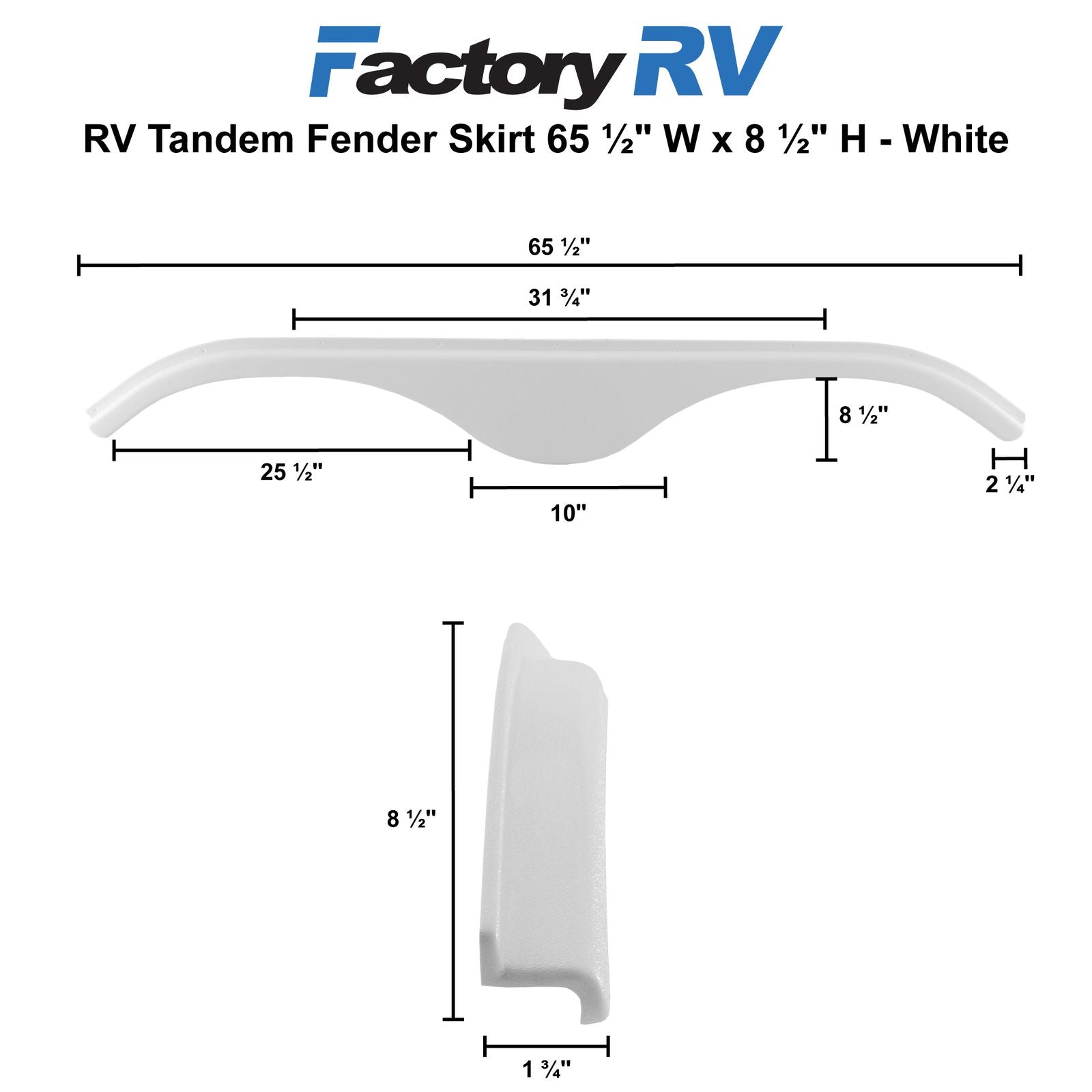 RV Tandem Fender Skirt | 65 ½" W x 8 ½" H