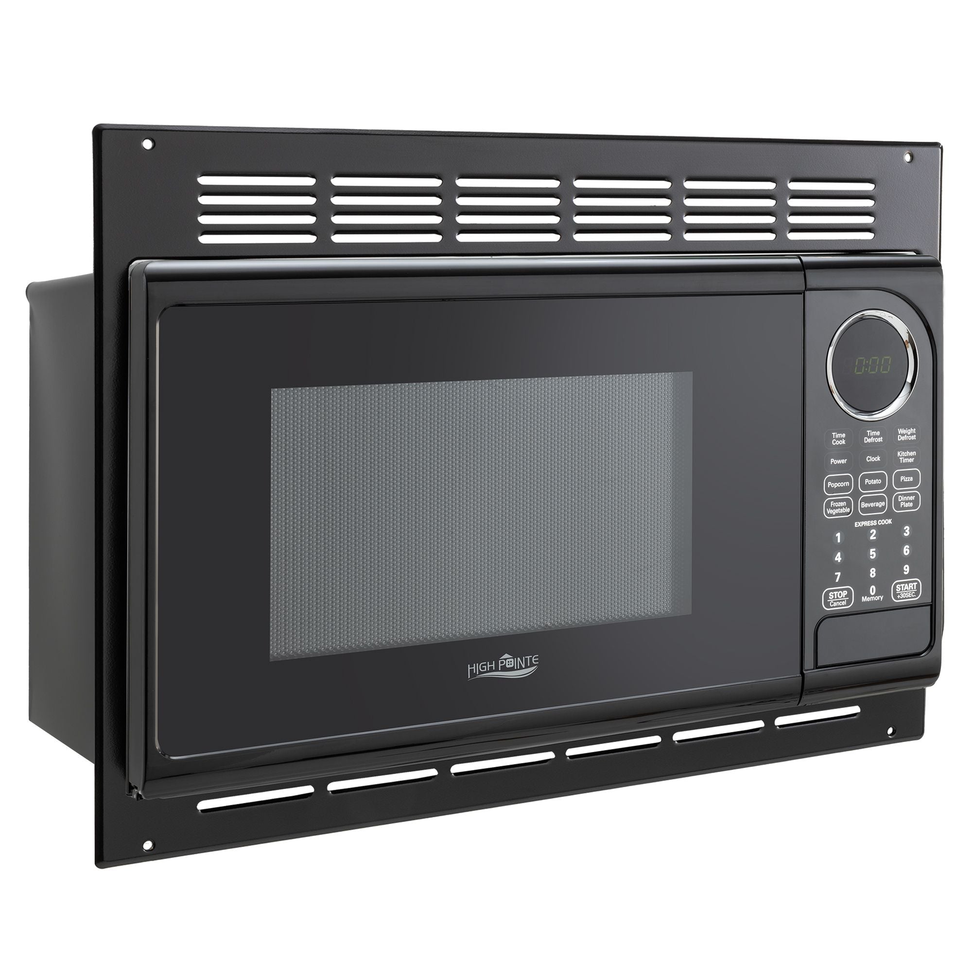 High Pointe RV Microwave .9 CF | Black | Includes Trim Kit