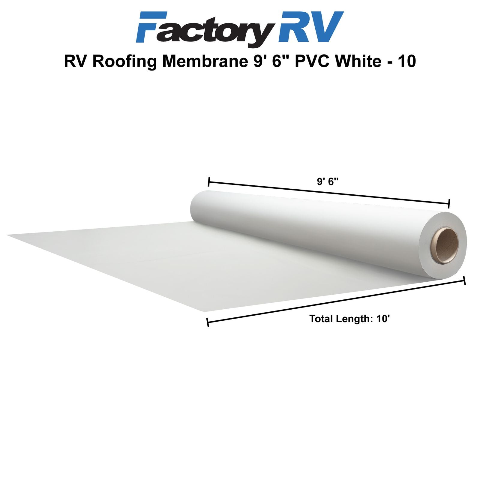 RV Roofing Membrane 9' 6" PVC | White