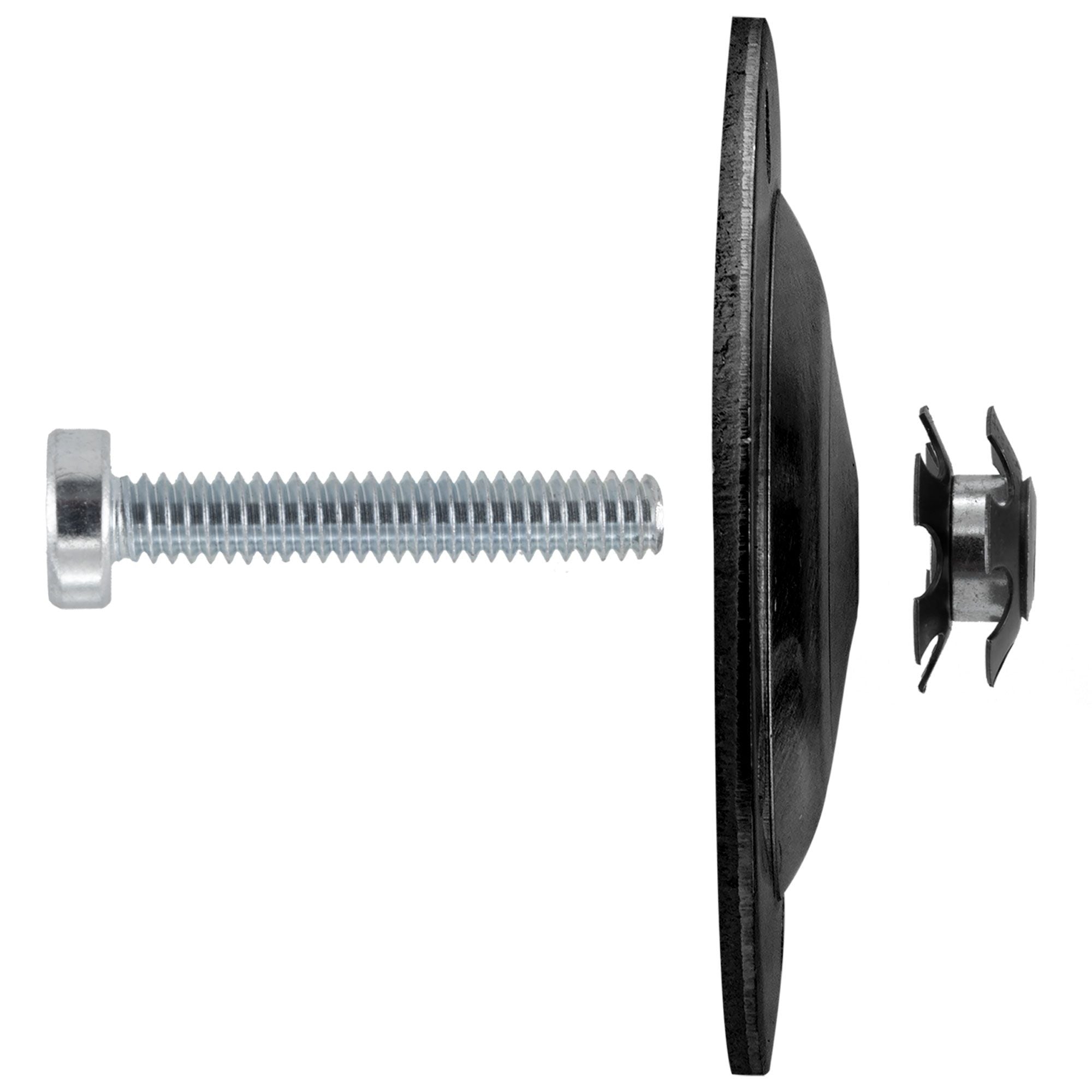RV Ladder Round Black Pad with Bolt and Insert Nut