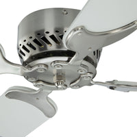 36" 12V Ceiling Fan Brushed Nickel Housing with White Blades