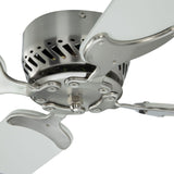 36" 12V Ceiling Fan Brushed Nickel Housing with White Blades