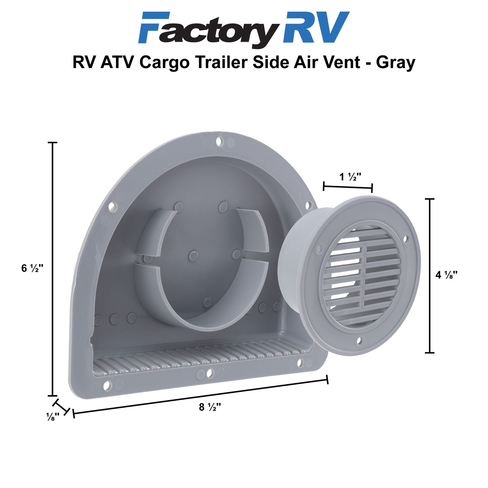 Travel Trailer Vent for Exterior Sidewall | Gray