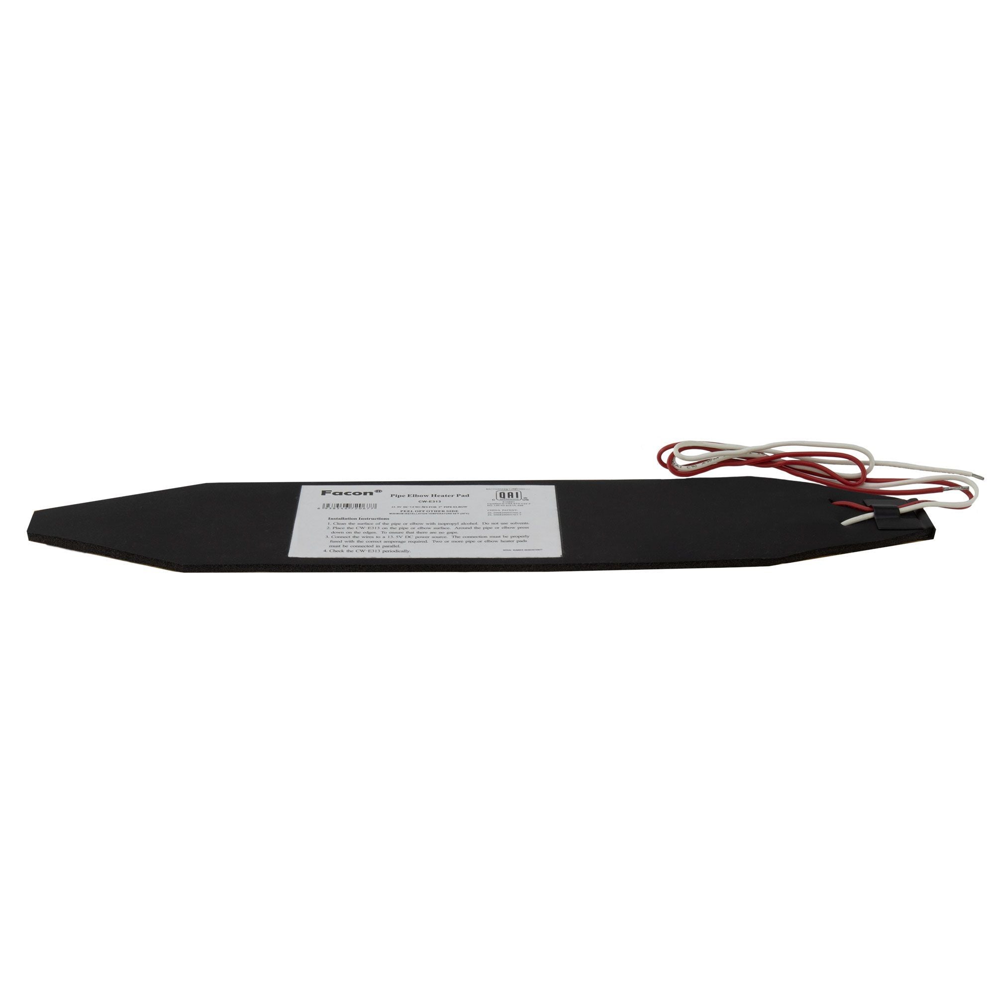 RV Elbow Pipe Tank Heater Pad | 12V | 3" x 13"