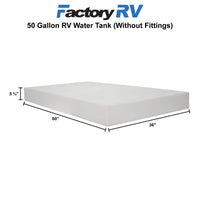 RV 50 Gallon Fresh Water Tank 60" x 36" x  5 ¾" | Elkhart Plastics EPI 04893 without Fitting