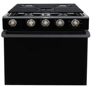 Dometic RV Oven 3-Burner Stove with Range 17" Tall | Black