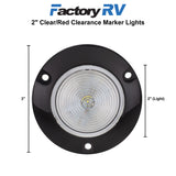 RV 2" LED Surface Mount Light | Round Clear/Red Trailer Marker or Clearance Light | Improved Visibility & Safety