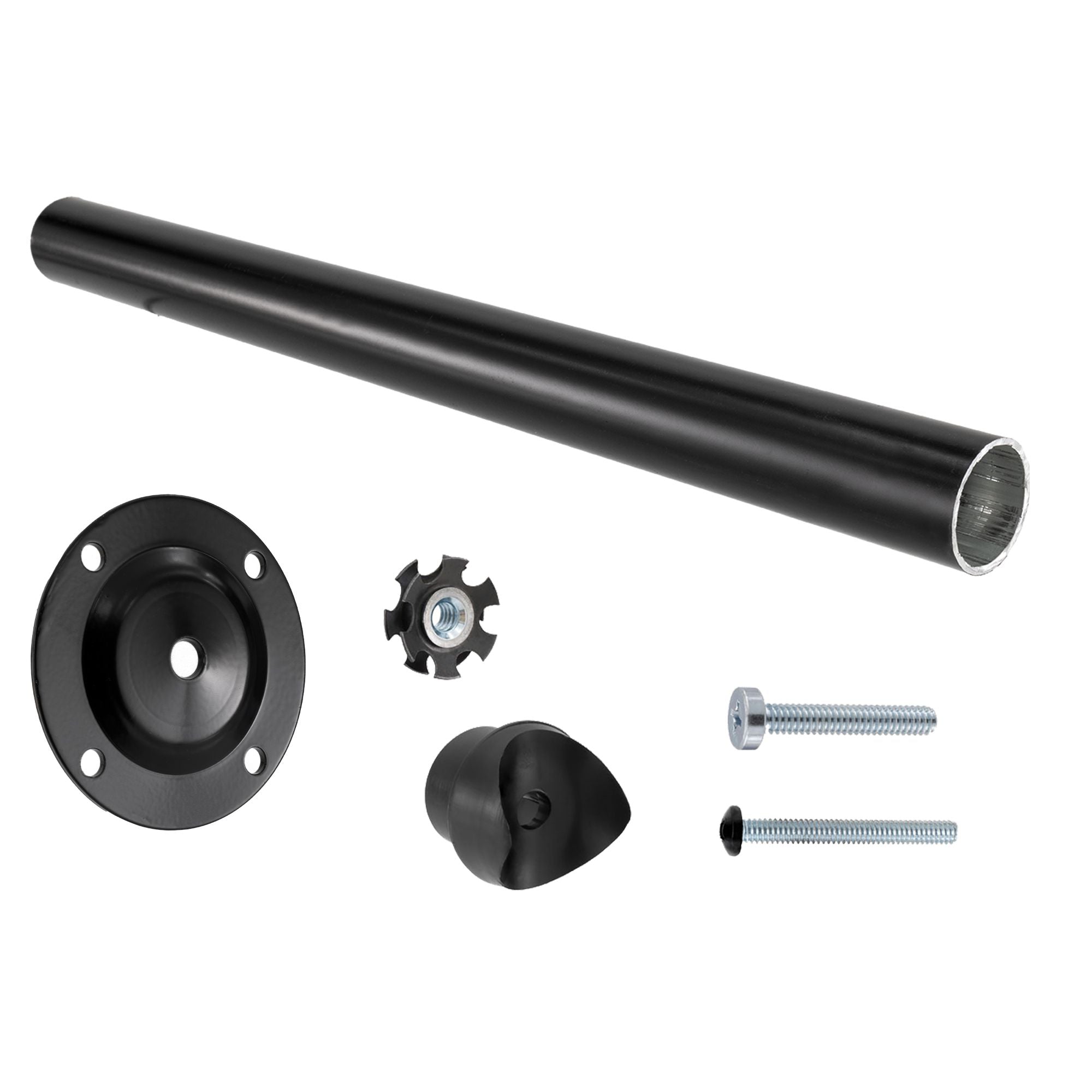 RV Ladder Replacement Support Peg Assembly with Tube and Brackets 8" | Black
