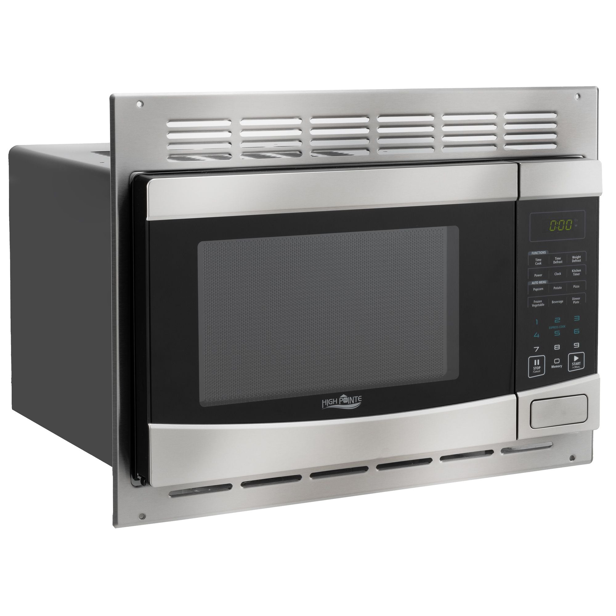 High Pointe RV Microwave  1.0 CF. | Stainless Steel | Includes Trim Kit