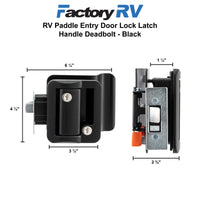 RV Paddle Entry Door Lock Latch Handle Deadbolt Black