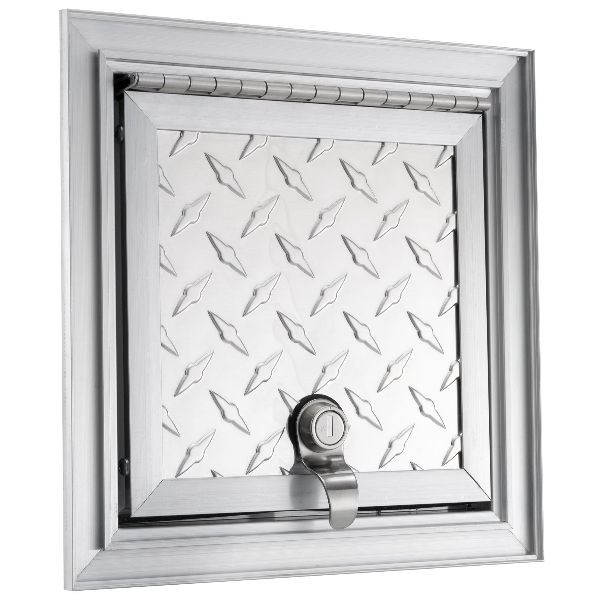 RV Compartment Door | Square  Diamond Plated | 8" X 8"