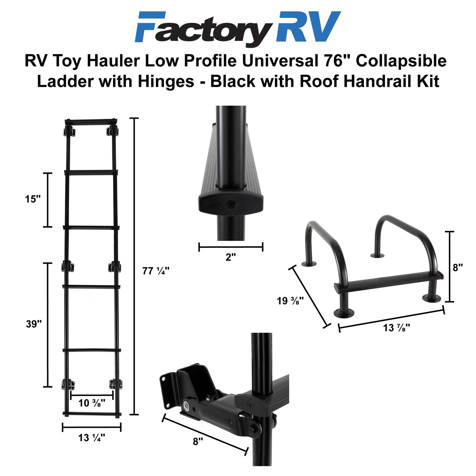 RV Ladder Collapsible 76" | Universal with Hinges