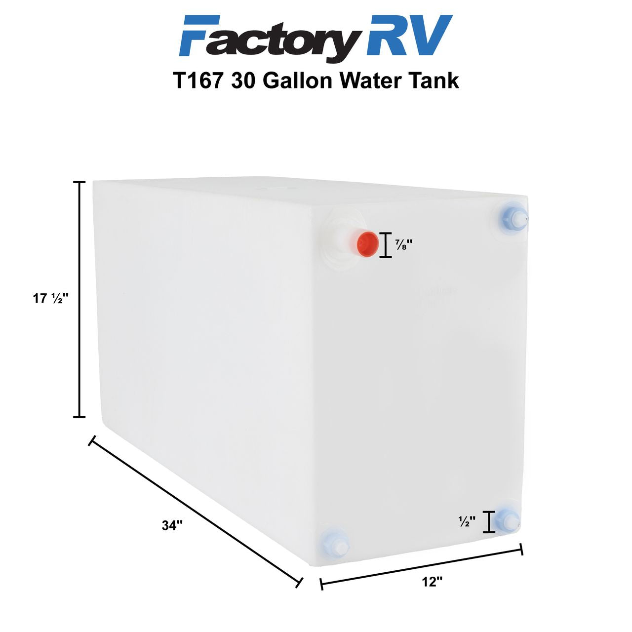 RV 30 Gallon Water Tank | Gray or Fresh Water Tank