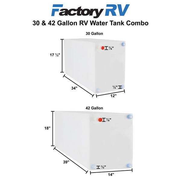 RV Fresh Water Tank Combo 30 & 42 Gallon | NSF Certified and BPA Free ...