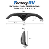 RV Tandem Fender Skirt Hefty Style | 70 ½" W x 14 ¼" H - Sabre