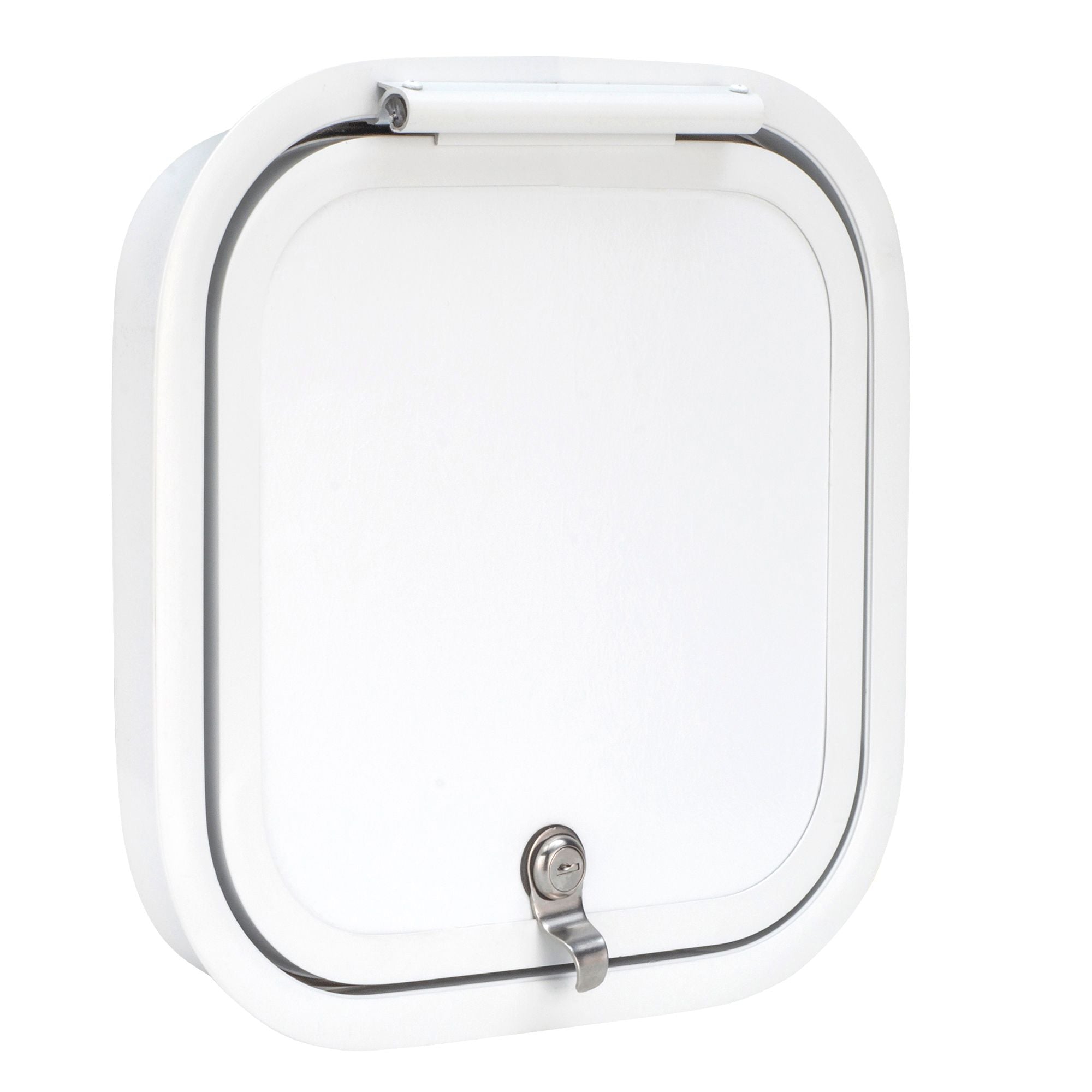 RV Compartment Door | Round | White | 13" X 13"