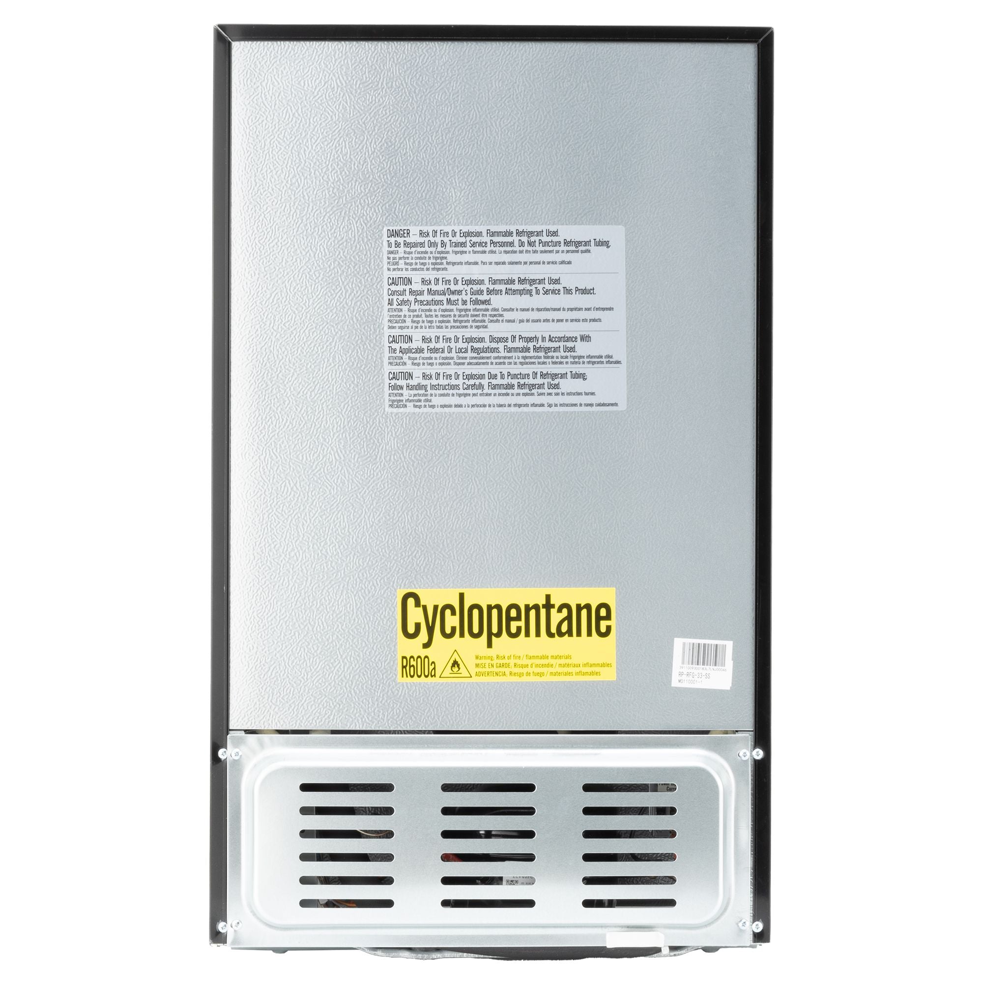 RecPro RV Refrigerator | 12 V | 3.3 Cubic Feet | Stainless Steel